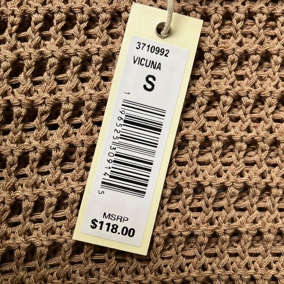 Max Studio London Relaxed open Knit short sleeve Sweater Women’s Size S NWT - Picture 4 of 8